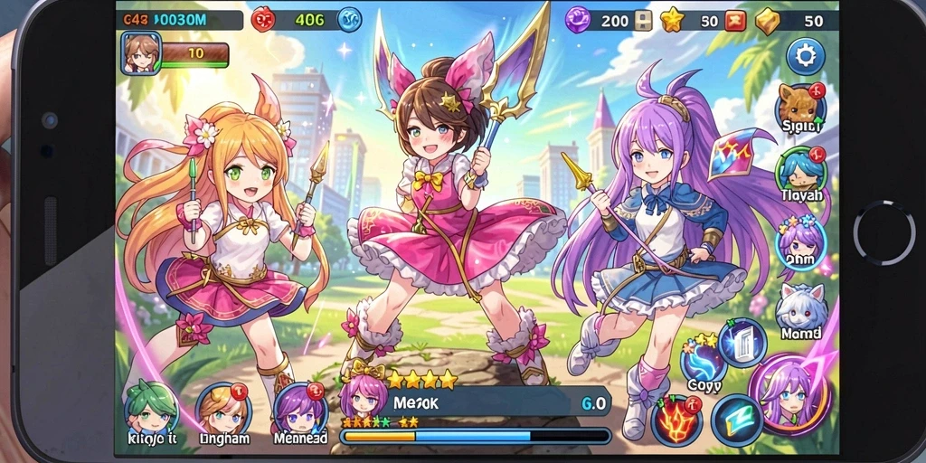 Screenshot menunjukkan karakter utama dalam aksi.