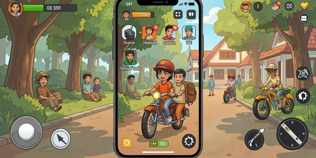 Screenshot menampilkan karakter utama dalam aksi.