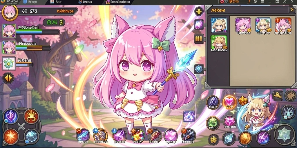 Screenshot aksi seru dalam NEKOTOTO.