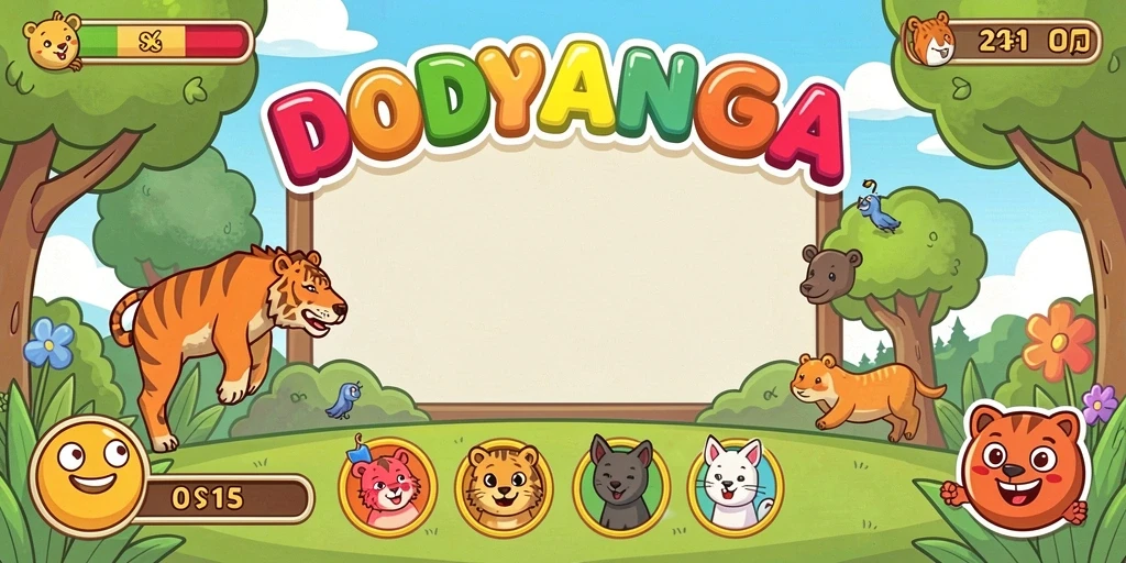 Tampilan awal dari game PISANG123 yang colorful.
